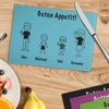 Glas-Schneidebrett - Familie im Comic Stil