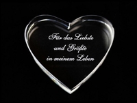 Glasherz mit Gravur
