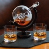 Glaskaraffe-Globus mit Whiskyglas Kompass Geschenkset
