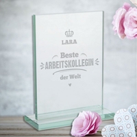 Glaspokal - Beste Arbeitskollegin mit Gravur