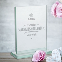 Glaspokal - Beste Arbeitskollegin mit Gravur