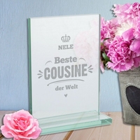 Glaspokal - Beste Cousine mit Gravur
