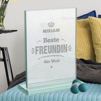 Glaspokal - Beste Freundin mit Gravur