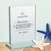 Glaspokal - Bester Cousin mit Gravur