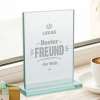 Glaspokal - Bester Freund mit Gravur