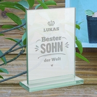 Glaspokal - Bester Sohn mit Gravur