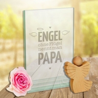 Glaspokal - Engel ohne Flügel nennt man Papa