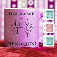 Glitzertasse - Ich hasse Menschen