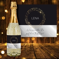 Goldener Weihnachtssekt mit Personalisierung