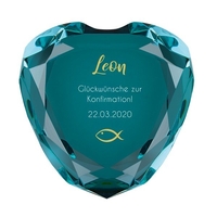 Herz-Diamant zur Konfirmation - bedruckt