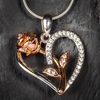 Herzkette mit Rose - 925er Silber