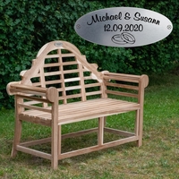 Hochzeitsbank mit Gravur Teak Holz