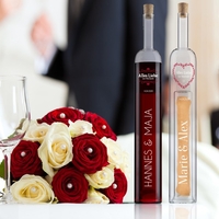 Hohlraumflasche Hochzeit mit Personalisierung