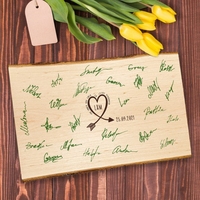 Holz-Brett mit Rinde - Gästebuch