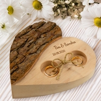 Holz-Herz für Eheringe
