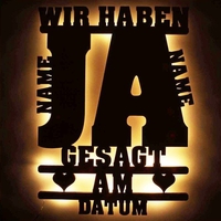 Holz Leuchte - Wir haben JA gesagt