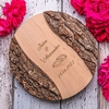 Holz-Scheibe mit Rinde zur Hochzeit mit Personalisierung