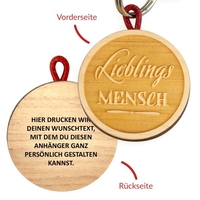 Holz-Schlüsselanhänger mit Wunschtext