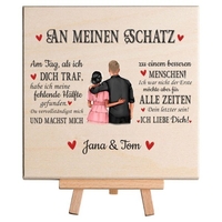 Holzbild mit Aufsteller - An meinen Schatz