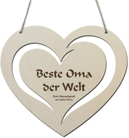 Holzherz - Beste Oma mit Personalisierung