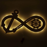 Holzleuchte - Unendlichkeit mit Anker