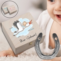 Hufeisen Geschenkbox zur Geburt