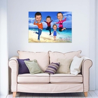 Karikatur von Deinem Foto - Familienportrait