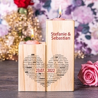 Kerzenständer Set - Wortherz mit Personalisierung