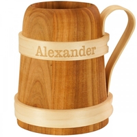 Kirsch-Holz Bierkrug mit Gravur