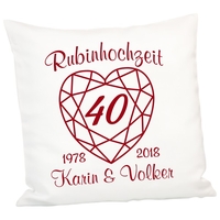 Kissen zur Rubinhochzeit