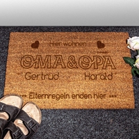 Kokos Fußmatte - Oma und Opa - Elternregeln enden hier
