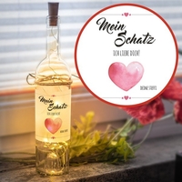 LED Flasche Herz mit Personalisierung