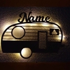 LED Holzlicht - Wohnwagen mit Name