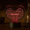 LED-Leuchte - Herz aus Worten für Mama