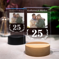 LED-Leuchte Silberhochzeit mit Personalisierung