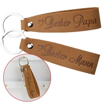 Leder Schlüsselanhänger bester Papa / Mann