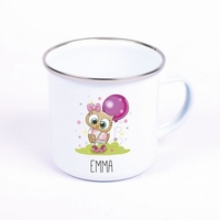 Metalltasse - Eule mit Personalisierung