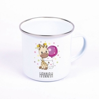 Metalltasse - Giraffe mit Personalisierung
