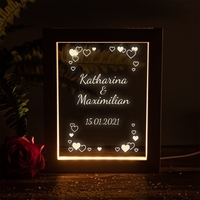 Personalisierbarer LED-Rahmen mit Acryl - Herzen