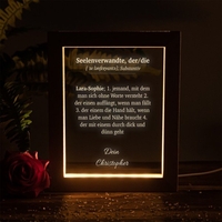 Personalisierbarer LED-Rahmen mit Acryl - Seelenverwandte