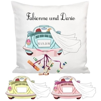 Personalisiertes Kissen Hochzeitsauto für Geldscheine