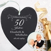 Schieferherz - Goldene Hochzeit mit Personalisierung