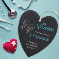 Schieferherz für Pflegekräfte mit Personalisierung
