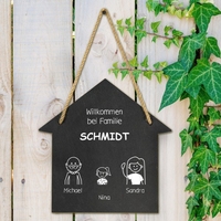 Schiefertafel - Haus im Comic Stil