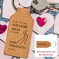 Schlüsselanhänger aus Kork - Fahr vorsichtig