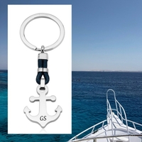 Schlüsselanhänger Edelstahl Anker mit Gravur