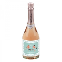 Schlumberger Rose Sektflasche - Vogeletikett personalisierbar