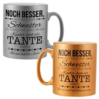 Schwesterngeschenk – Becher mit Spruch