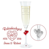 Sektglas - Rubinhochzeit