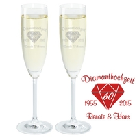 Sektglas Set - Diamanthochzeit